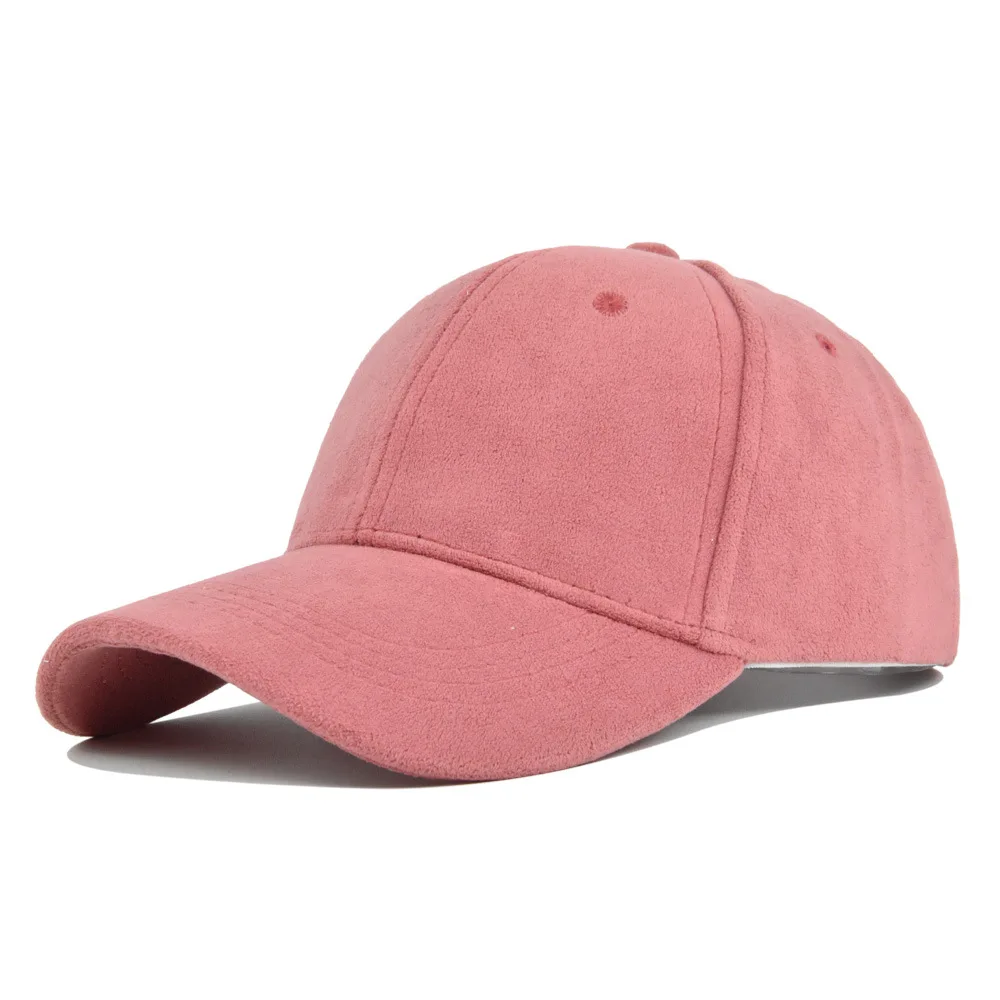 Zamszowa czapka z daszkiem snapback, regulowana, unisex Różowy
