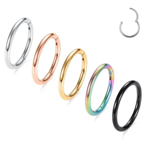 Zawiasowy piercing do nosa Septum Hoop — kolczyk Clicker do chrząstki i wargi Czerwony
