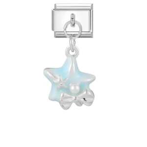 Zawieszka charms z kotem, sercem i kwiatami do bransoletek link 9 mm Różowy
