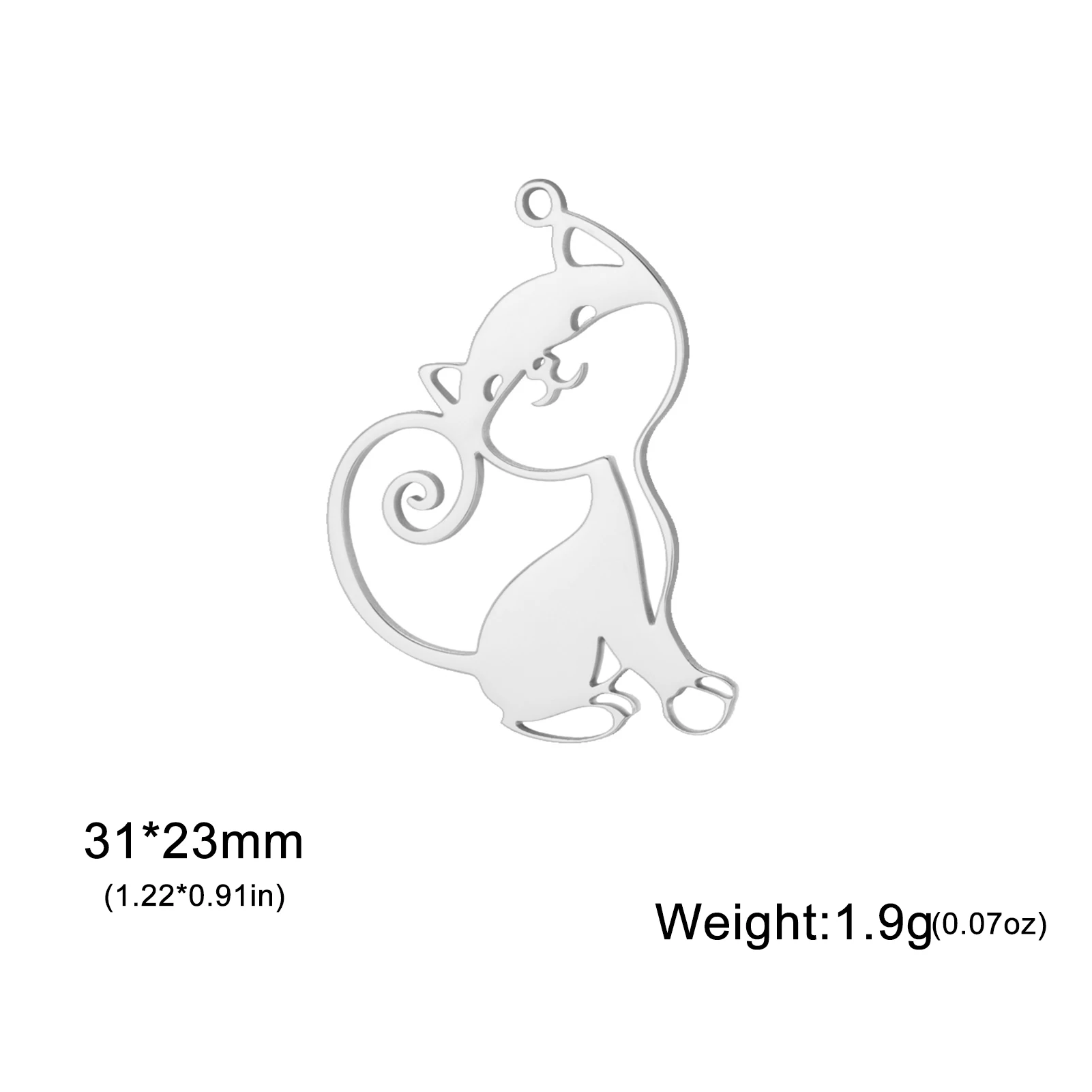 Zawieszka kotek ze stali nierdzewnej do DIY B steel color