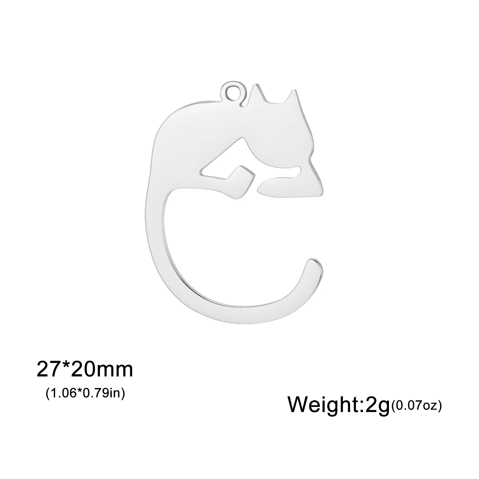Zawieszka kotek ze stali nierdzewnej do DIY C steel color