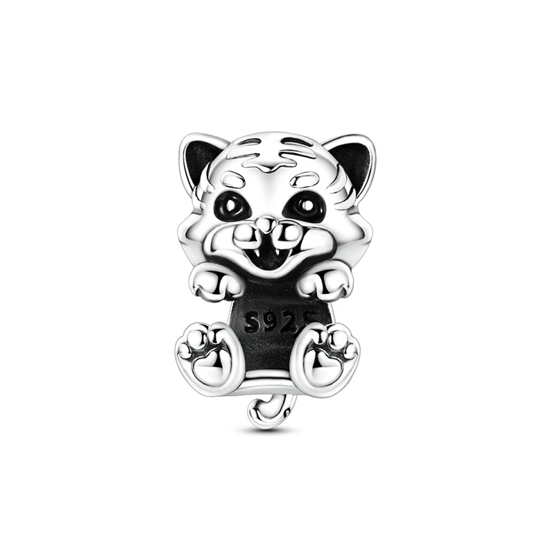 Zawieszka ze srebra 925 ze zwierzęciem – kot, panda, słoń, pies Khaki