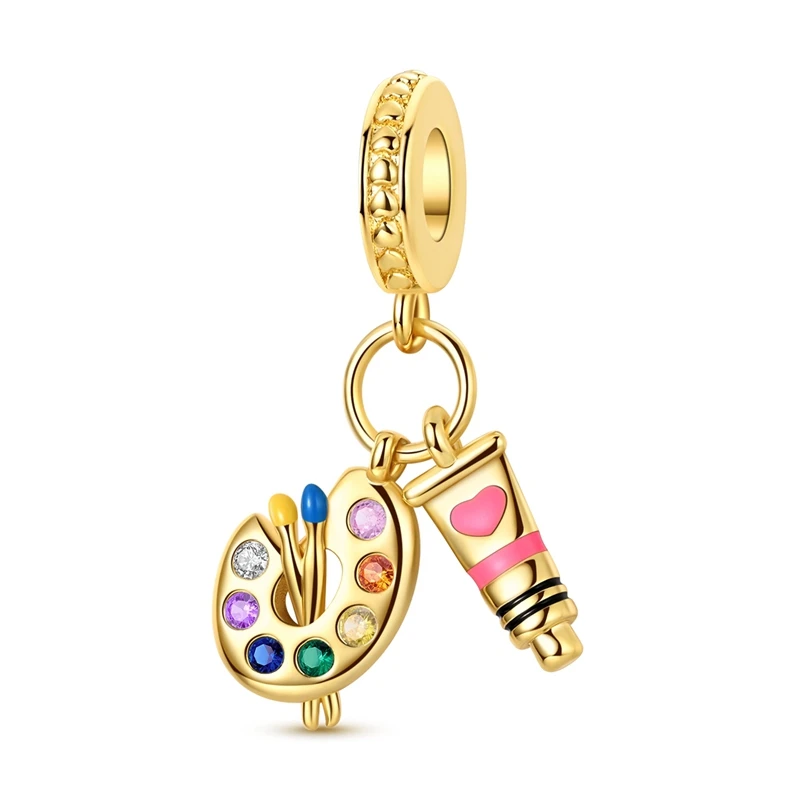 Zawieszki charms ze srebra 925 - słońce, leopard, cyrkonia Czarny
