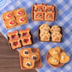Zawieszki z żywicy DIY serce miś kot zestaw 10-12 sztuk Brązowy
