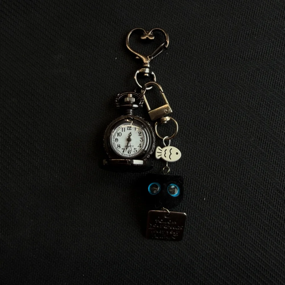 Zegarek kieszonkowy na łańcuszku steampunk vintage brelok Czarny brąz