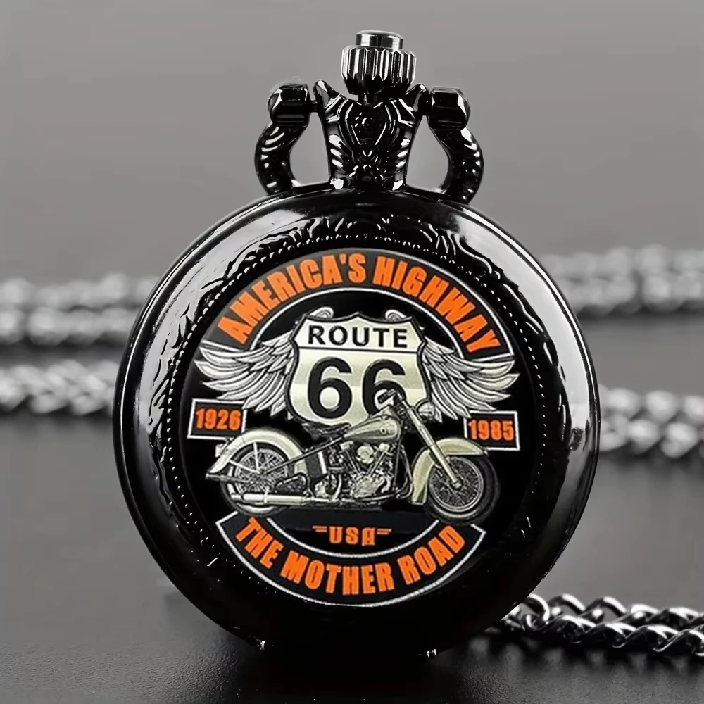 Zegarek kieszonkowy Route 66 z mechanizmem kwarcowym Czarny