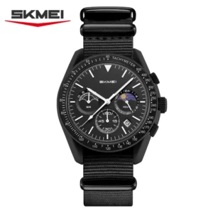 Zegarek męski SKMEI 9392 - chronograf na nylonowym pasku Czarny