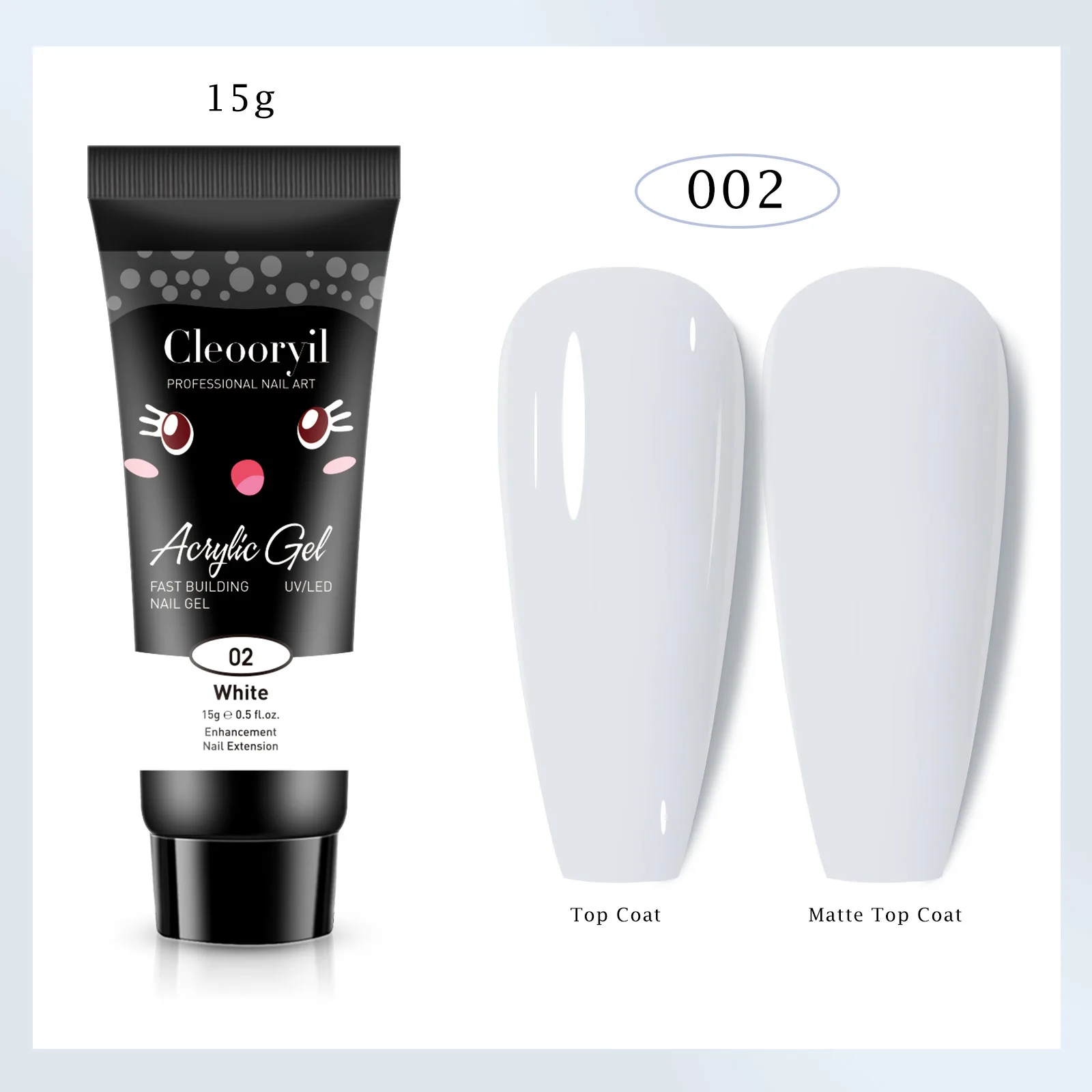 Żel akrylowy poli gel do przedłużania paznokci 15 ml 02