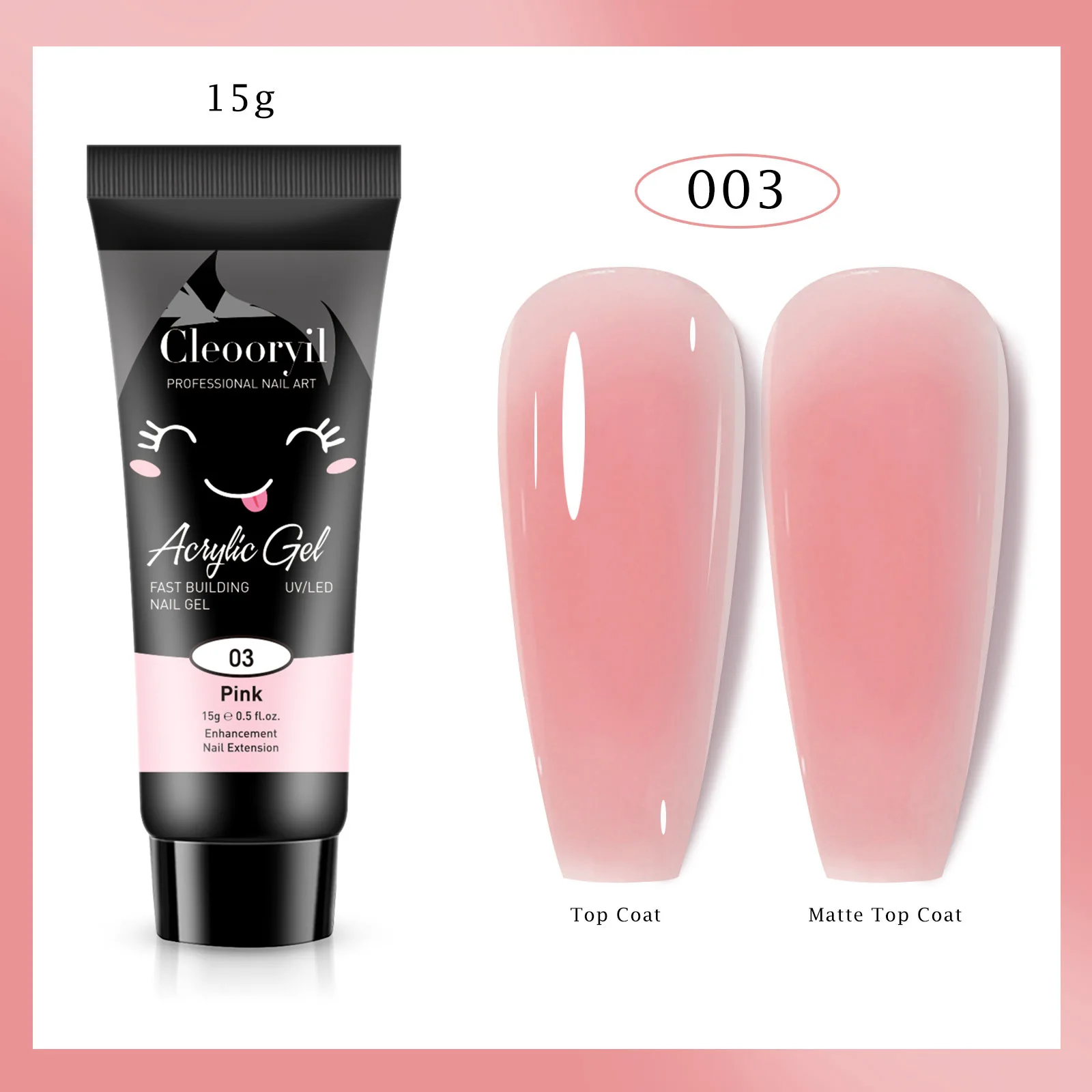 Żel akrylowy poli gel do przedłużania paznokci 15 ml 03