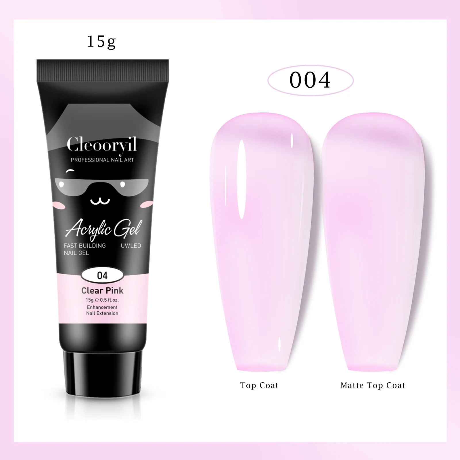 Żel akrylowy poli gel do przedłużania paznokci 15 ml 04