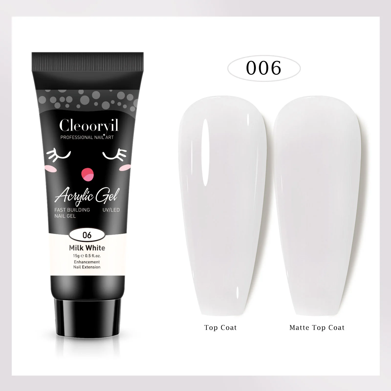 Żel akrylowy poli gel do przedłużania paznokci 15 ml 06
