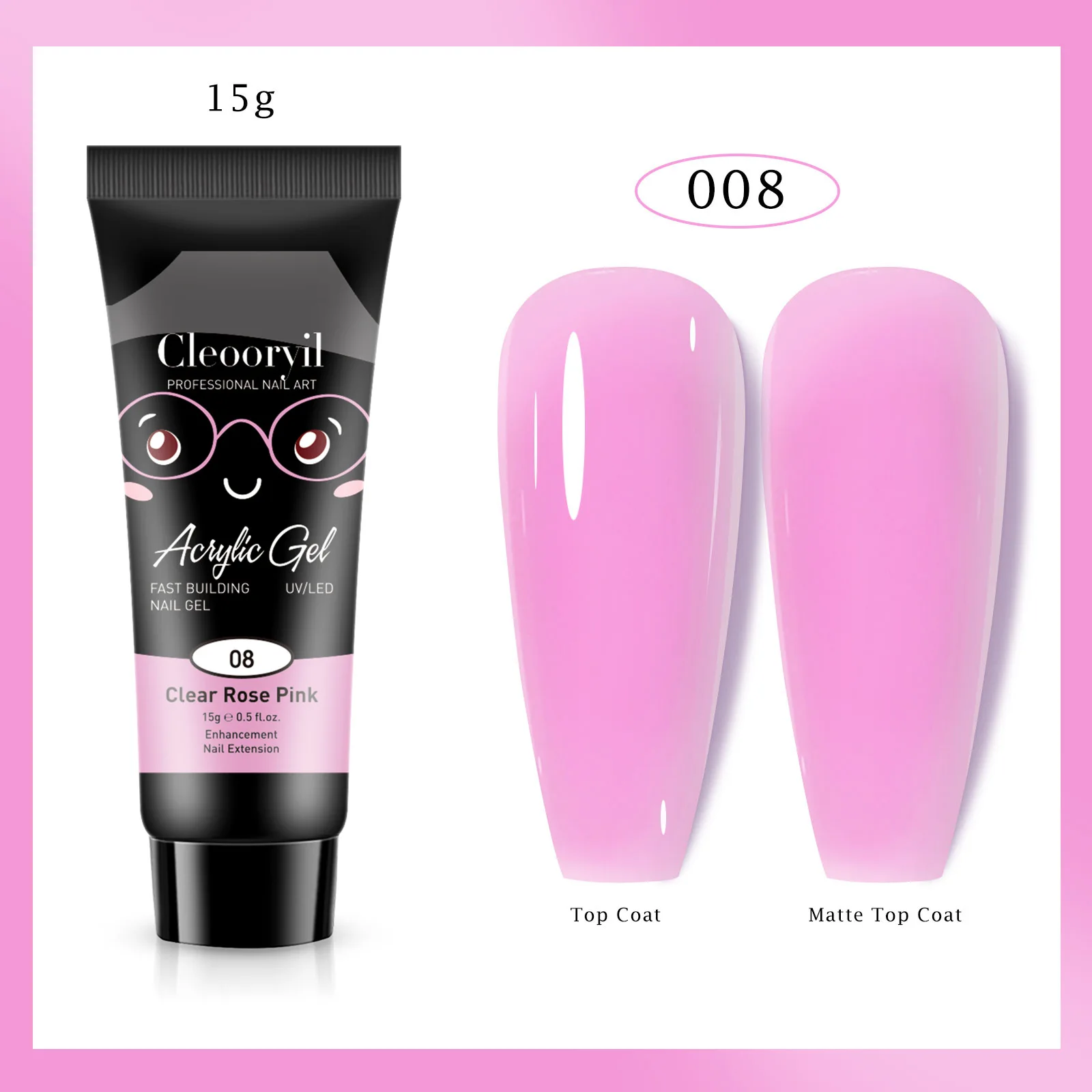Żel akrylowy poli gel do przedłużania paznokci 15 ml 08