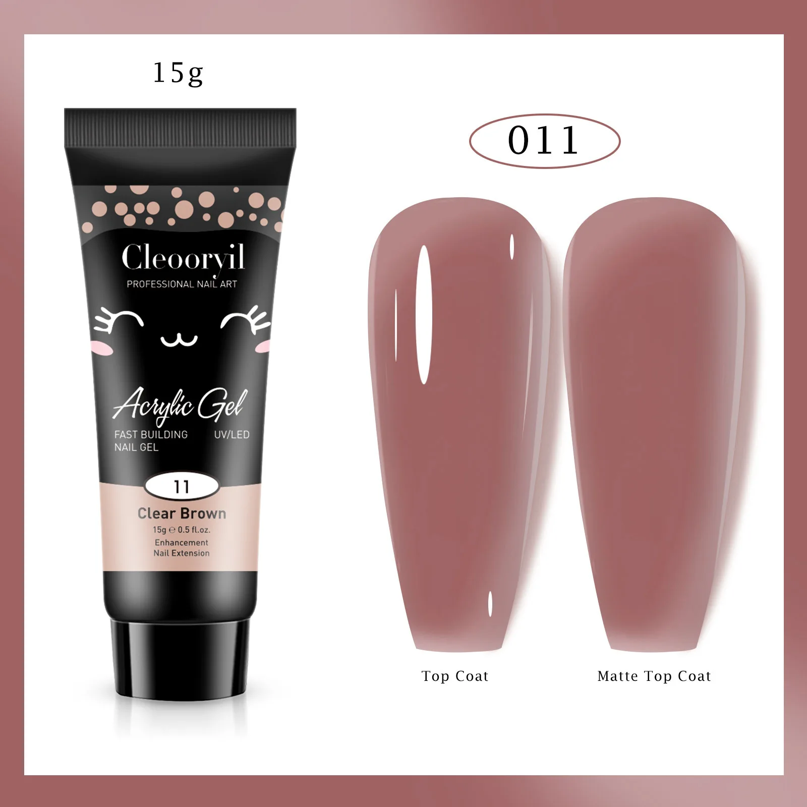 Żel akrylowy poli gel do przedłużania paznokci 15 ml 11