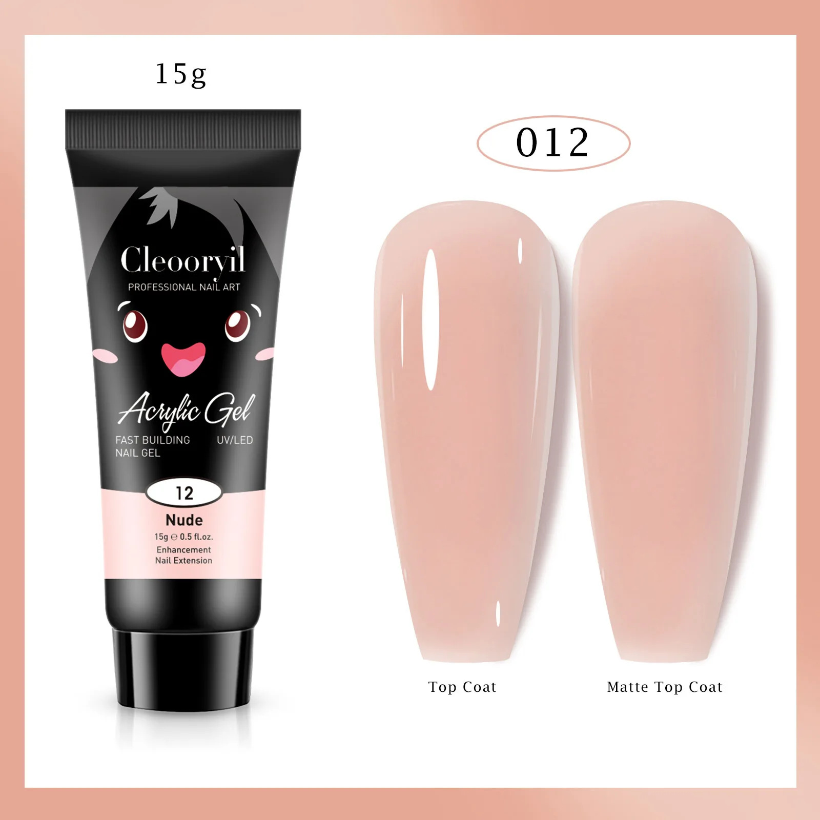 Żel akrylowy poli gel do przedłużania paznokci 15 ml 12
