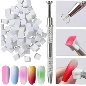 Żel do paznokci z efektem gradientu - czarny matowy lakier hybrydowy UV LED Tools set