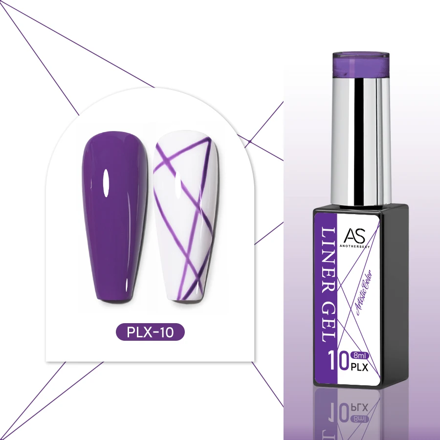 Żelowy lakier do zdobień - cienka linia, 24 kolory do nail artu Plx 10
