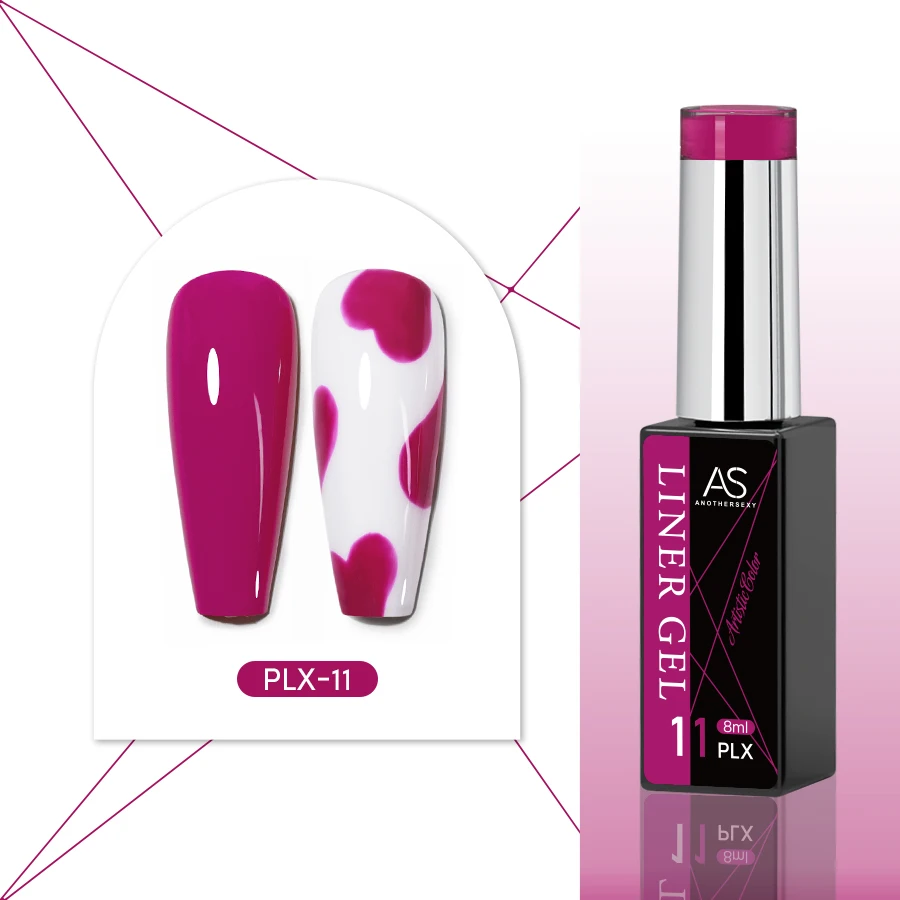 Żelowy lakier do zdobień - cienka linia, 24 kolory do nail artu Plx 11