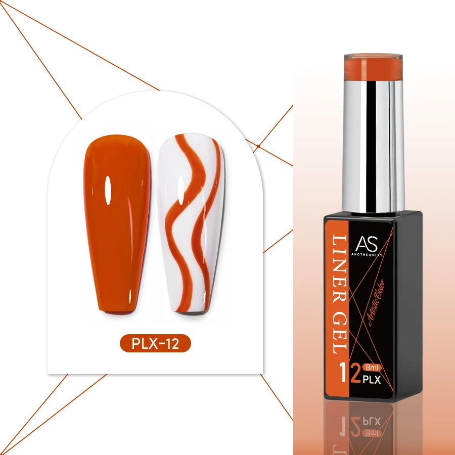 Żelowy lakier do zdobień - cienka linia, 24 kolory do nail artu Plx 12