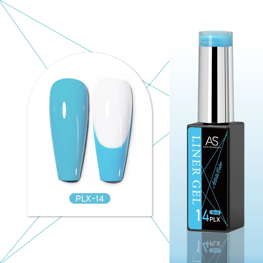 Żelowy lakier do zdobień – cienka linia, 24 kolory do nail artu Plx 14