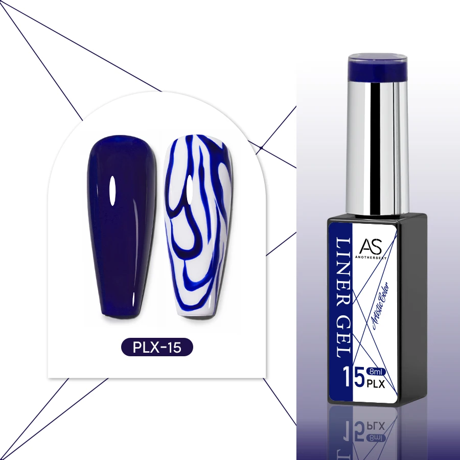 Żelowy lakier do zdobień – cienka linia, 24 kolory do nail artu Plx 15