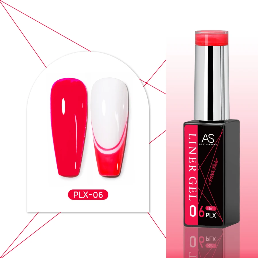 Żelowy lakier do zdobień - cienka linia, 24 kolory do nail artu Plx 6