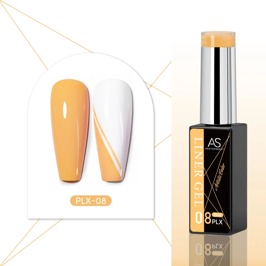 Żelowy lakier do zdobień - cienka linia, 24 kolory do nail artu Plx 8