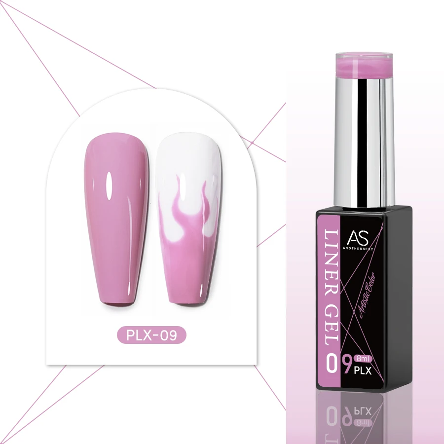 Żelowy lakier do zdobień - cienka linia, 24 kolory do nail artu Plx 9