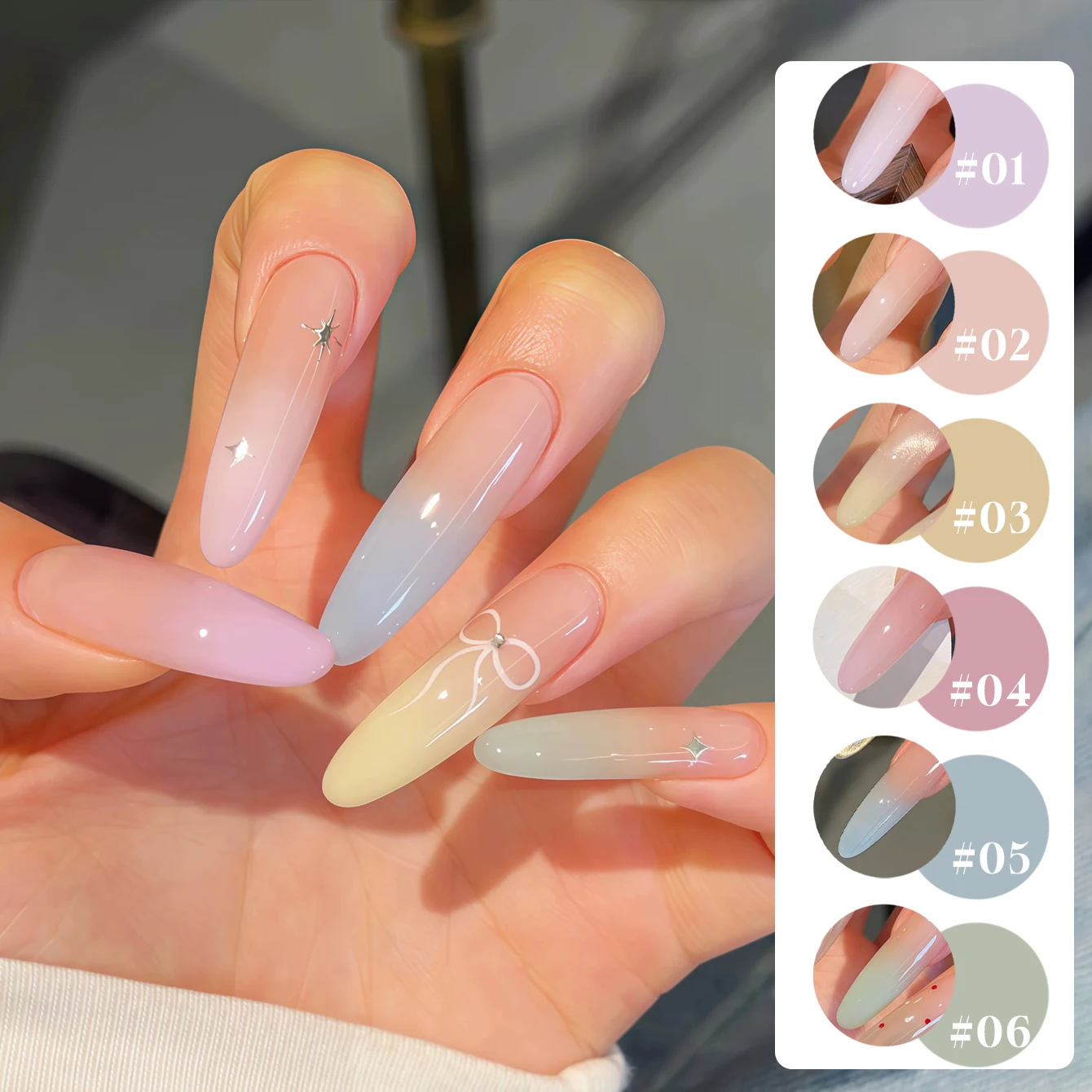 Żelowy Lakier do Paznokci Macaron Candy Jelly 12 ml Różowy