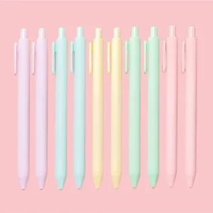 Zestaw 10 długopisów żelowych kawaii Macaron Color Czarny