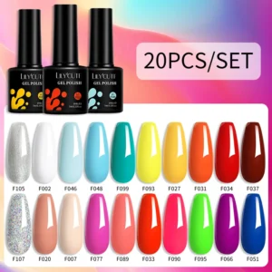 Zestaw 12 żelowych lakierów nude brązowych do manicure — LILYCUTE Ciemny granat