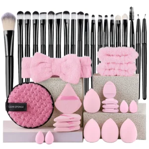 Zestaw 20 pędzli do makijażu dla początkujących Black1 set