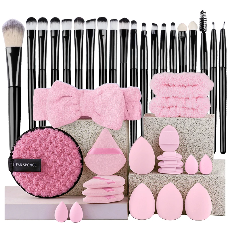 Zestaw 20 pędzli do makijażu dla początkujących Black1 set