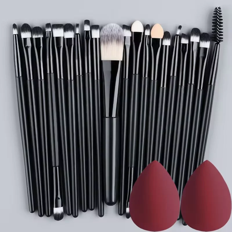Zestaw 20 pędzli do makijażu z gąbką beauty blender 20bk g