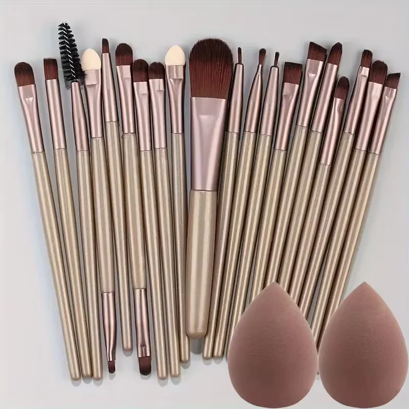 Zestaw 20 pędzli do makijażu z gąbką beauty blender 20br g