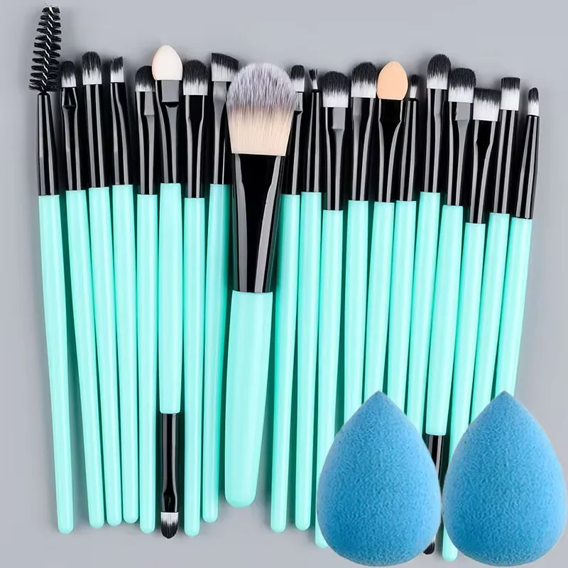 Zestaw 20 pędzli do makijażu z gąbką beauty blender 20ge g