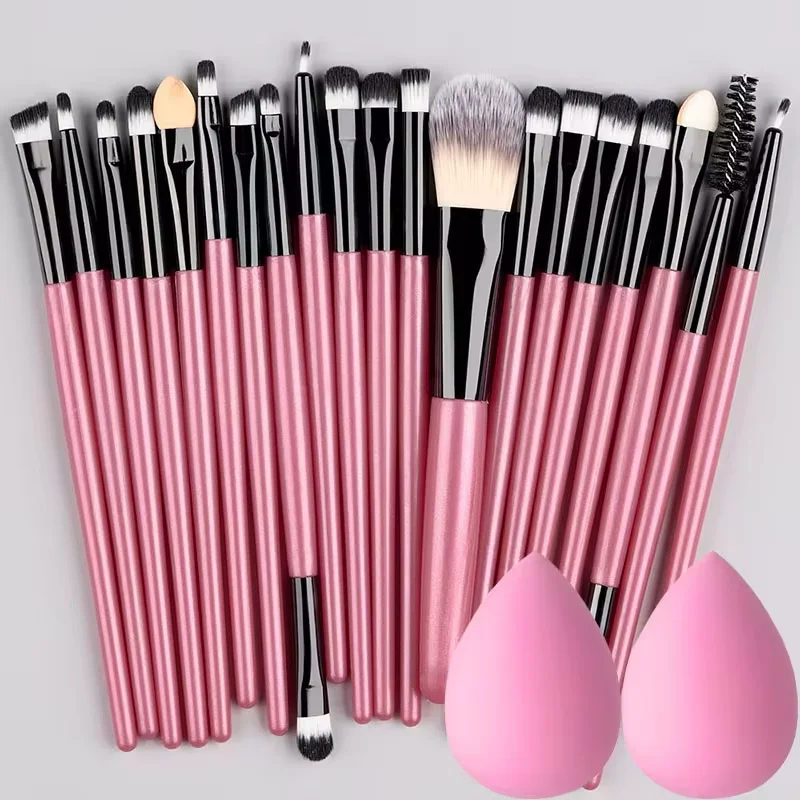 Zestaw 20 pędzli do makijażu z gąbką beauty blender 20pk g