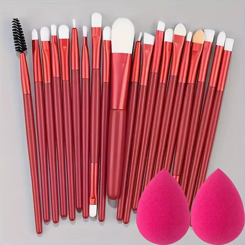 Zestaw 20 pędzli do makijażu z gąbką beauty blender 20re g