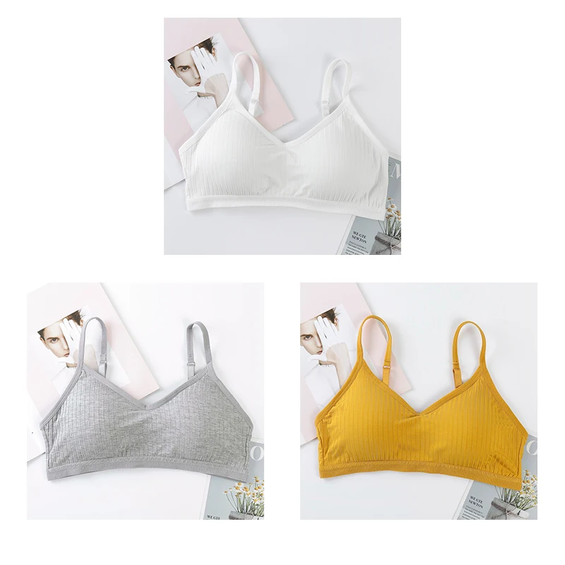 Zestaw 3 bezszwowych biustonoszy sportowych push-up Khaki