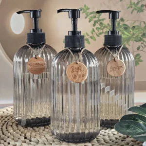 Zestaw 3 butelek z pompką 500 ml do szamponu i żelu pod prysznic