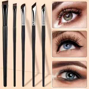 Zestaw 5 pędzli do eyelinera z ukośną, cienką końcówką 5 sztuk