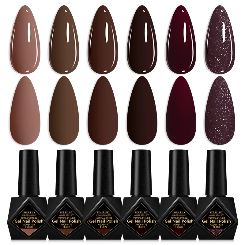 Zestaw 6 lakierów hybrydowych 10 ml bez HEMA – letni manicure Zh29345