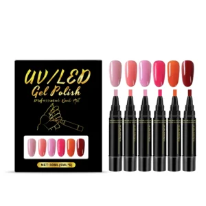 Zestaw 6 lakierów hybrydowych 5 ml do zdobienia paznokci Set 1