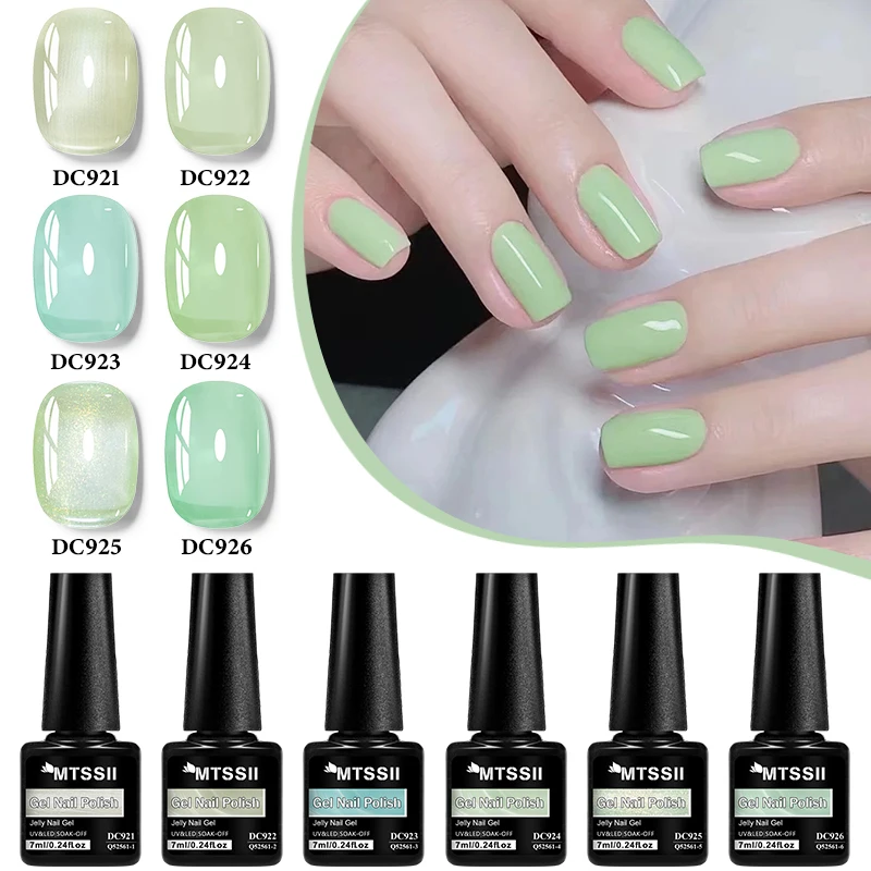 Zestaw 6 lakierów hybrydowych nude jelly do paznokci Zh30367