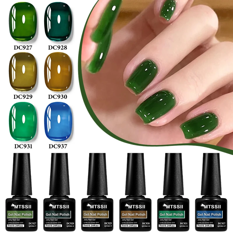 Zestaw 6 lakierów hybrydowych nude jelly do paznokci Zh30368