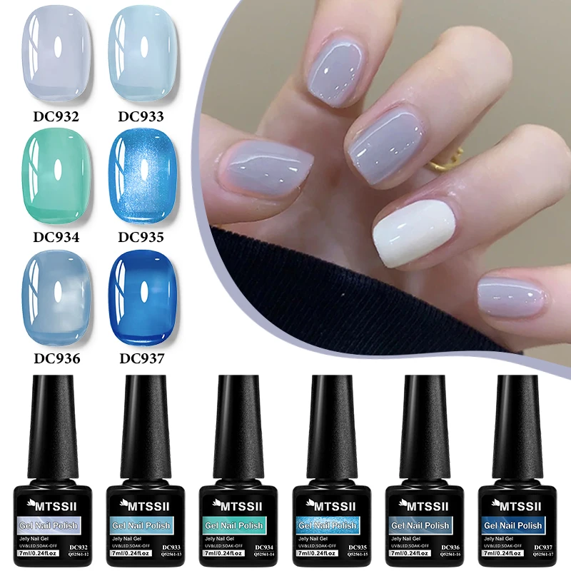 Zestaw 6 lakierów hybrydowych nude jelly do paznokci Zh30369