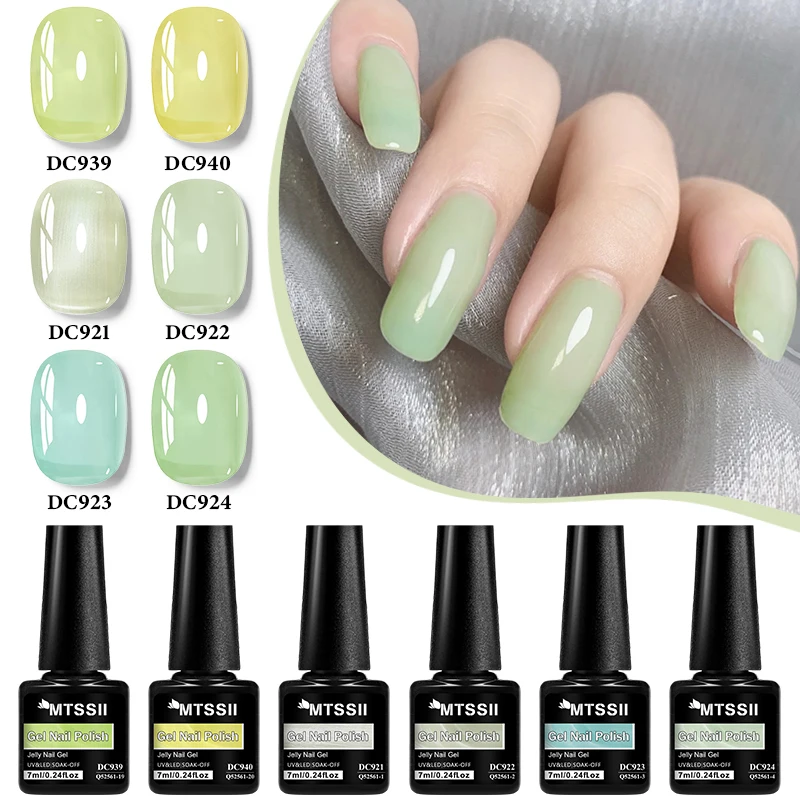 Zestaw 6 lakierów hybrydowych nude jelly do paznokci Zh30370