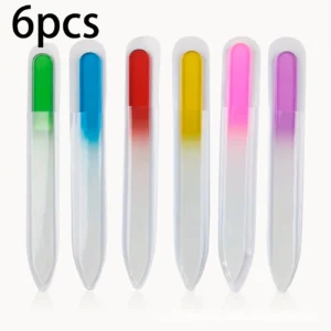 Zestaw 6 szklanych pilników do paznokci, czeskie szkło 6pcs