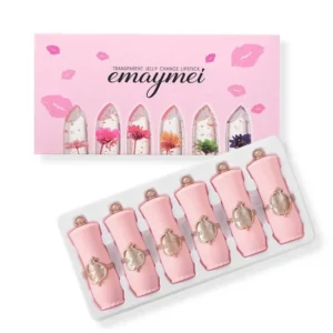 Zestaw 6 szminek z suszonymi kwiatami Jelly Crystal — zmiana koloru Khaki