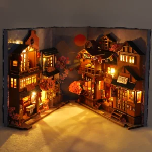 Zestaw DIY miniaturowa biblioteczka - model do złożenia Wielokolorowy