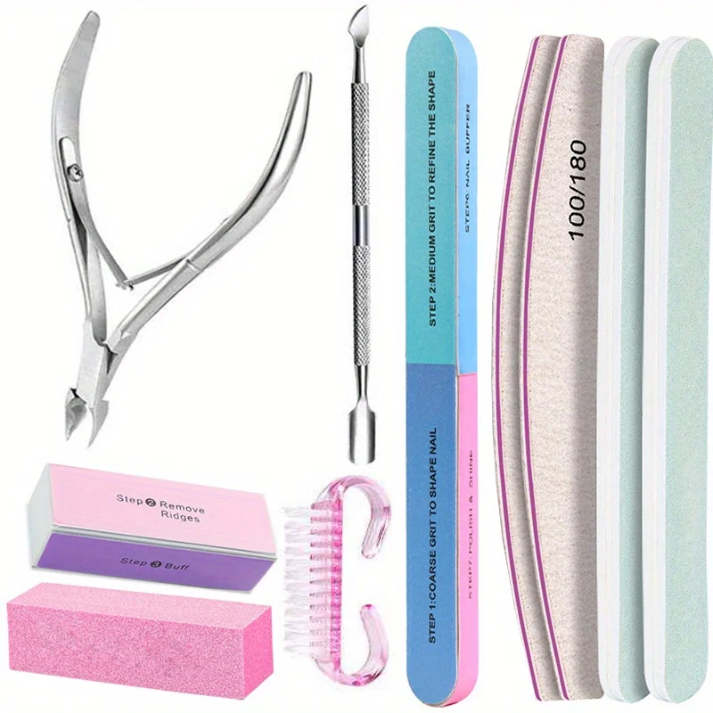 Zestaw do manicure 10 elementów z pilnikami i cążkami Styl2